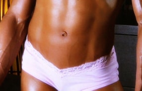 Marina shows off her washboard stomach