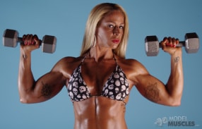Jill Rudison works out her biceps in this session